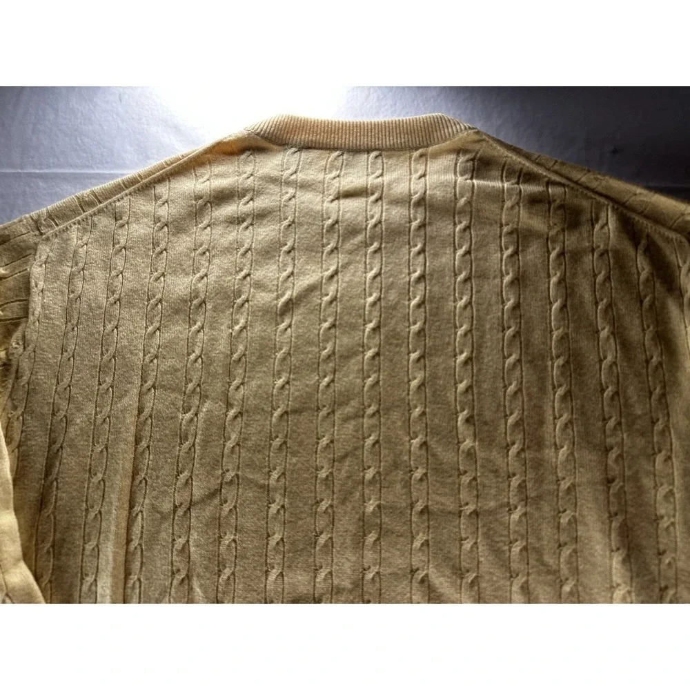 Forte Cable Knit Sweater Mens‎ Large Cashmere Silk Blend Lightweight Soft